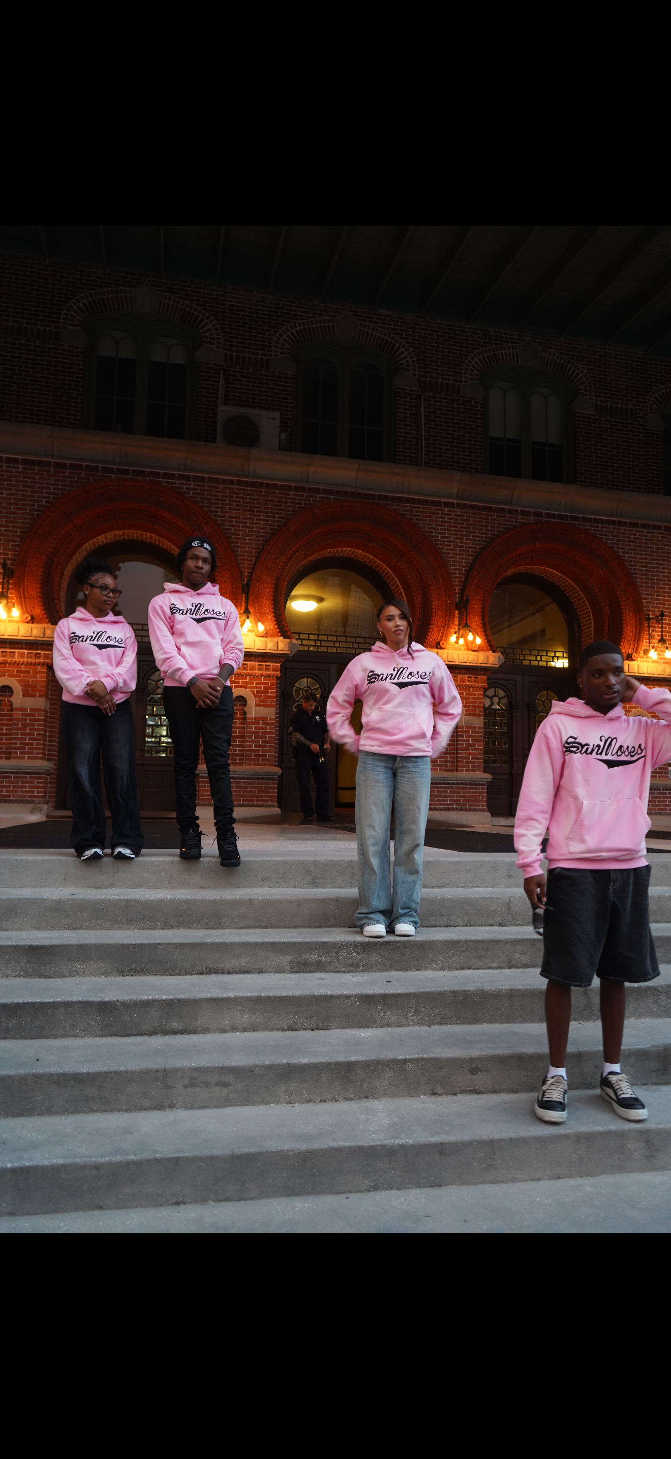 Pink San Moses Rhinestone Hoodie
