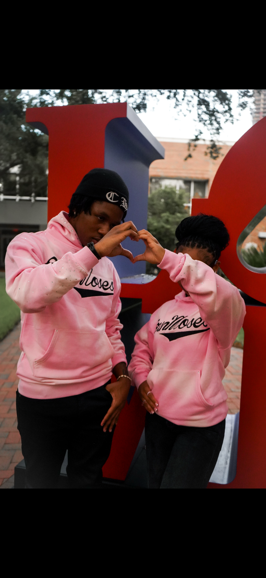 Pink San Moses Rhinestone Hoodie